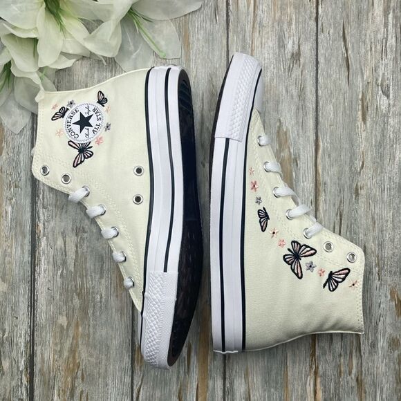 Women’s Converse Chuck Taylor All Star Butterflies Hightop Sneaker Shoes Size 8 - Picture 4 of 16